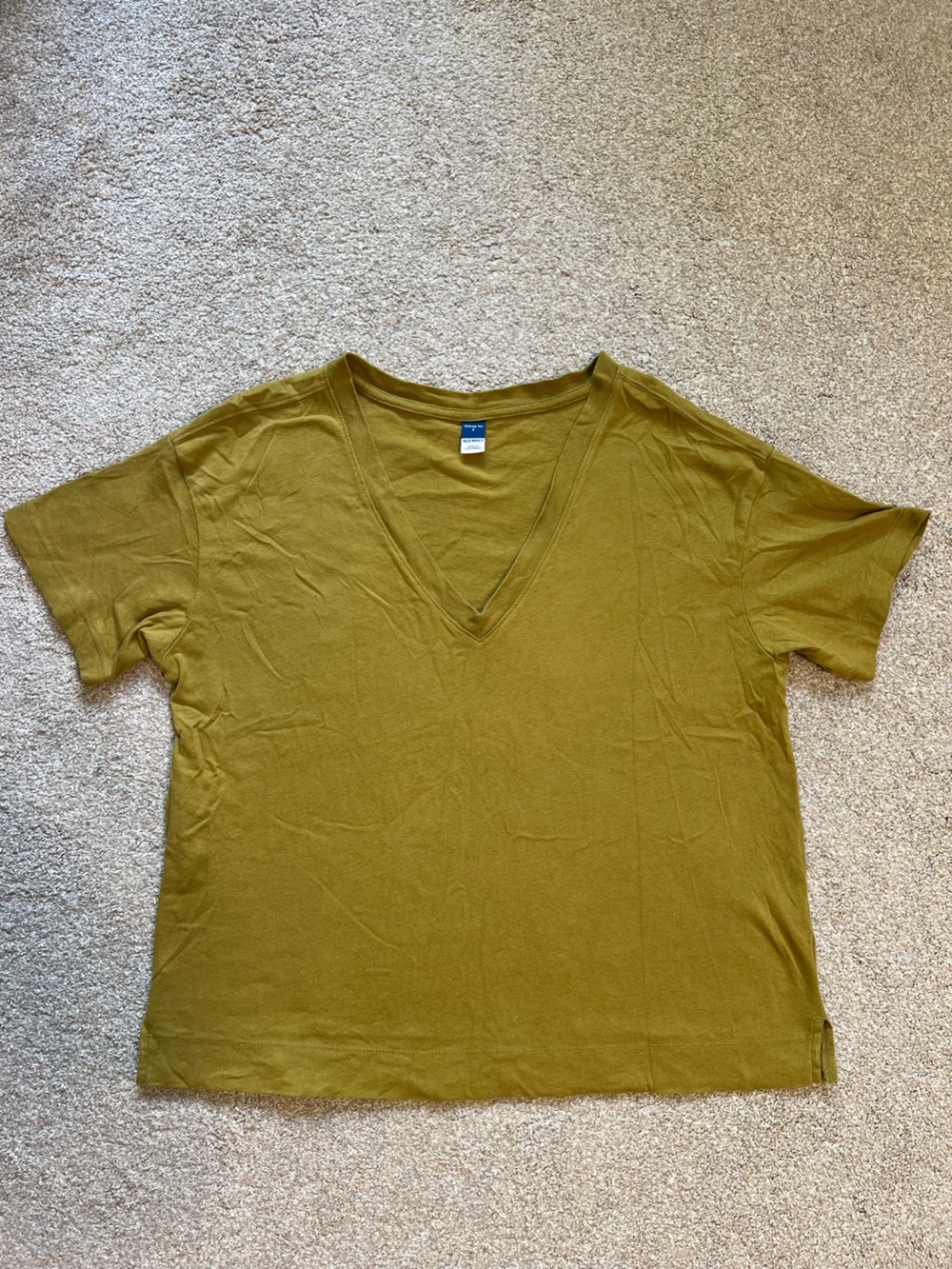Old Navy V-Neck Vintage Tee Olive Green